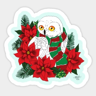 Christmas Snowy Owl Sticker